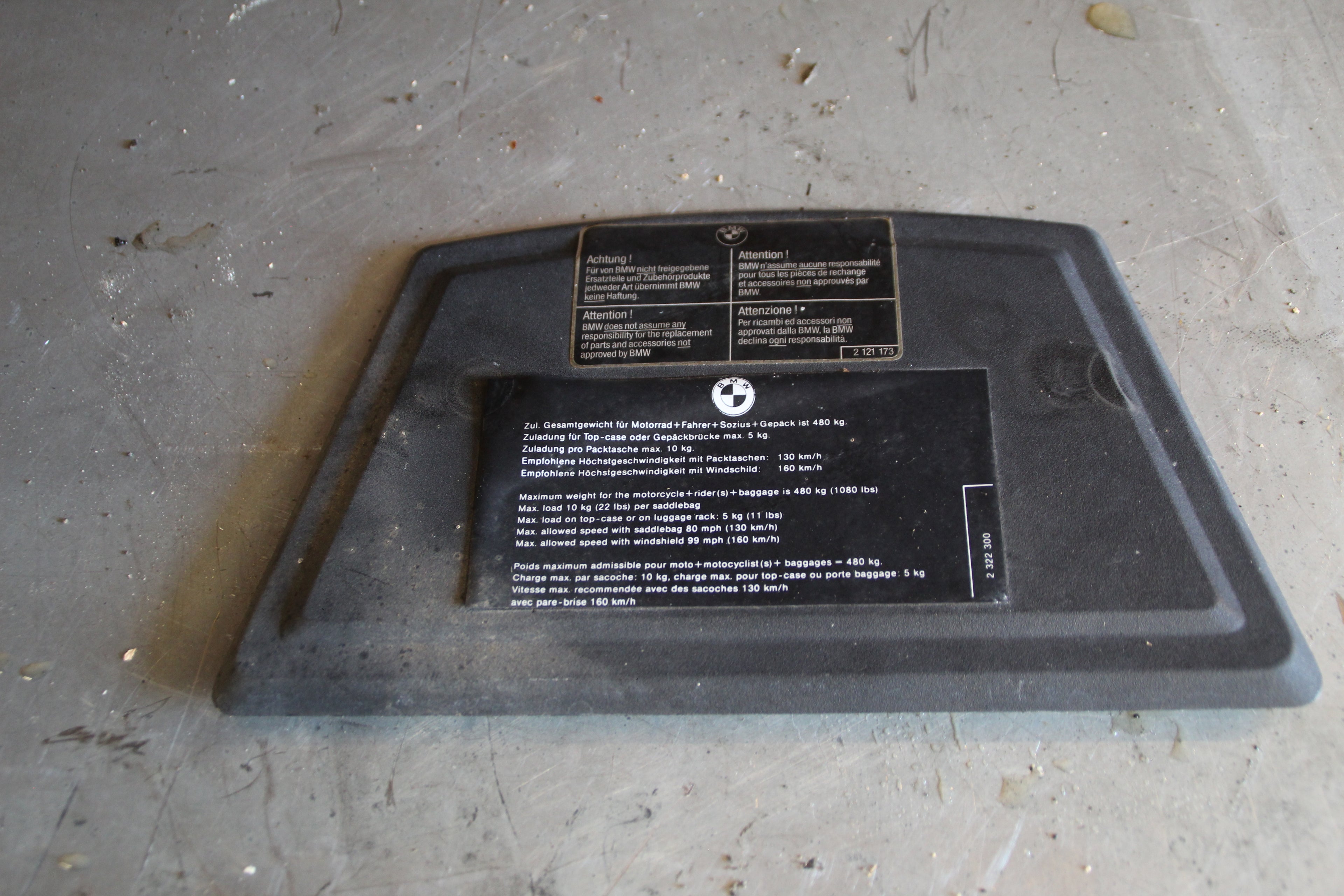 BMW K75RT deksel opbergruimte